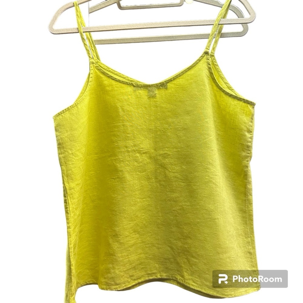 Andrew Marc Yellow Silk Spaghetti Strap Tank Top